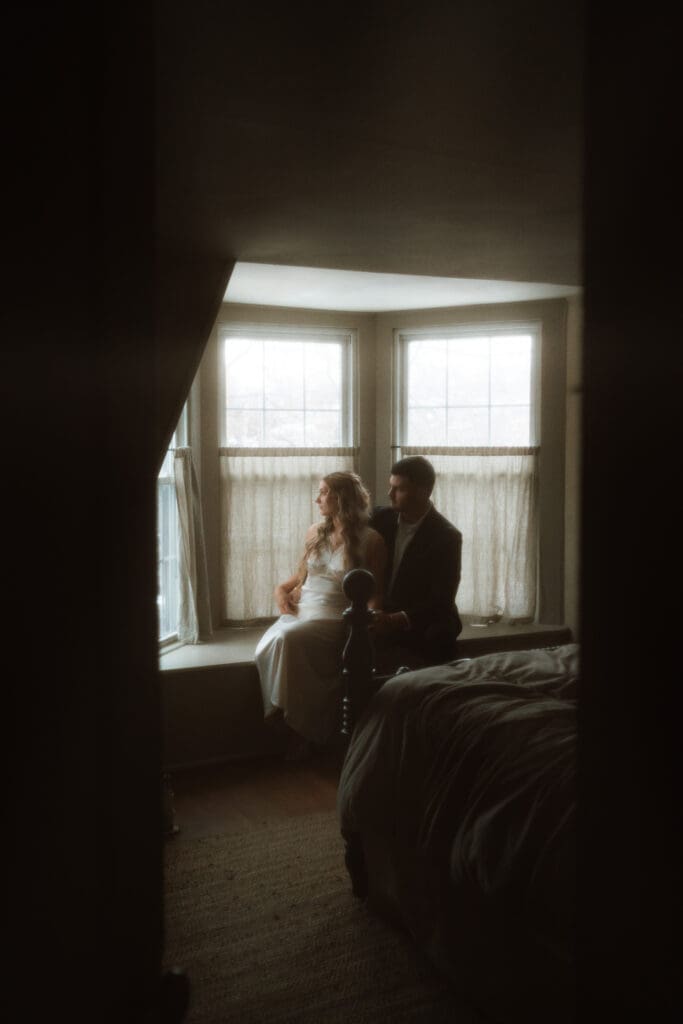A Catskills winter elopements with Colton and Alexa while sharing a private vow exchange