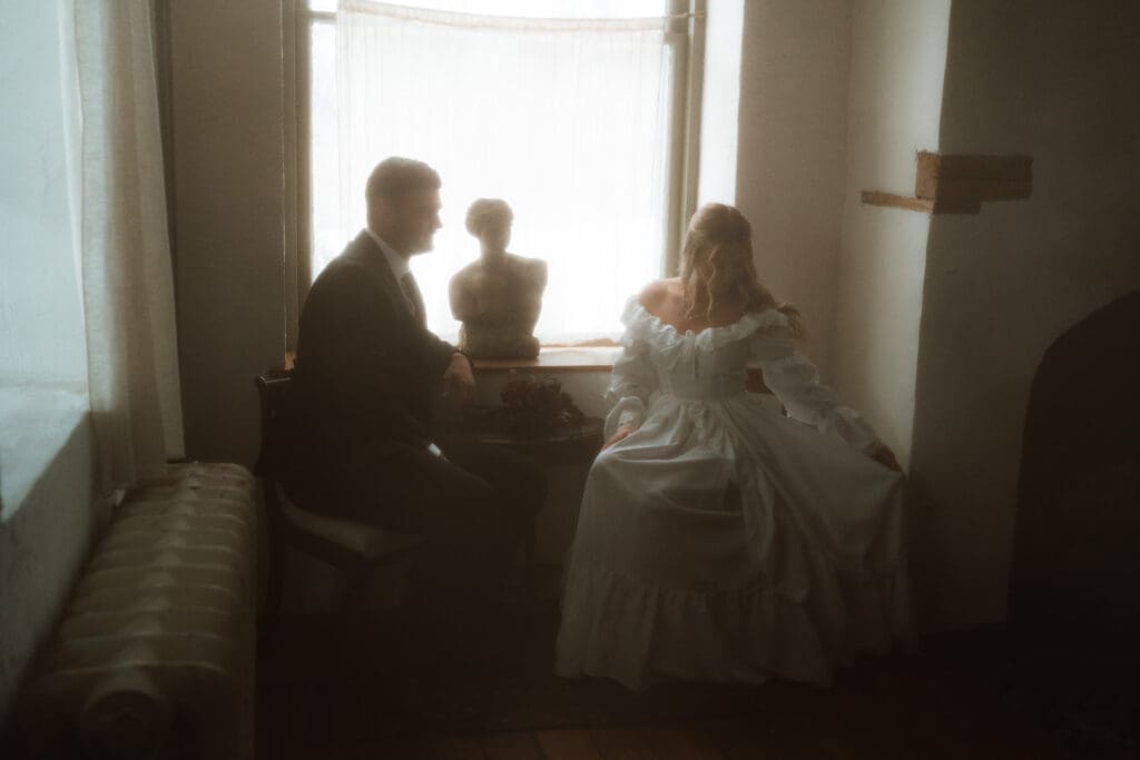 A Catskills winter elopements with Colton and Alexa while sharing a private vow exchange