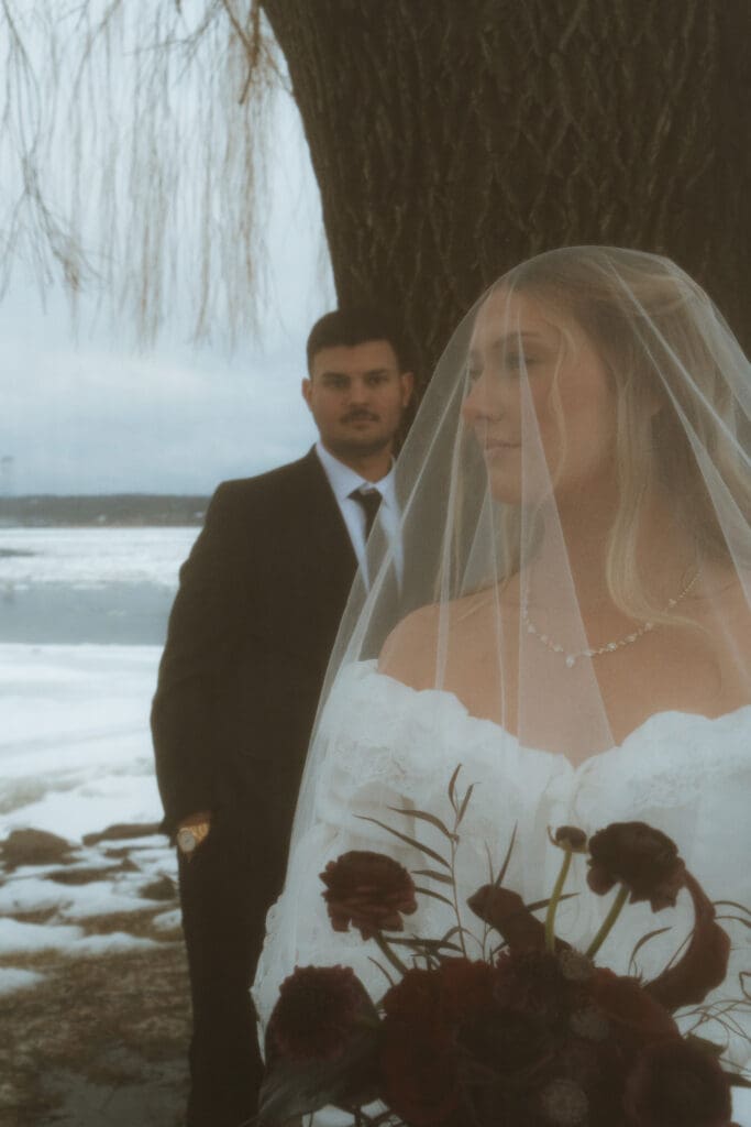 A Catskills winter elopements with Colton and Alexa while sharing a private vow exchange