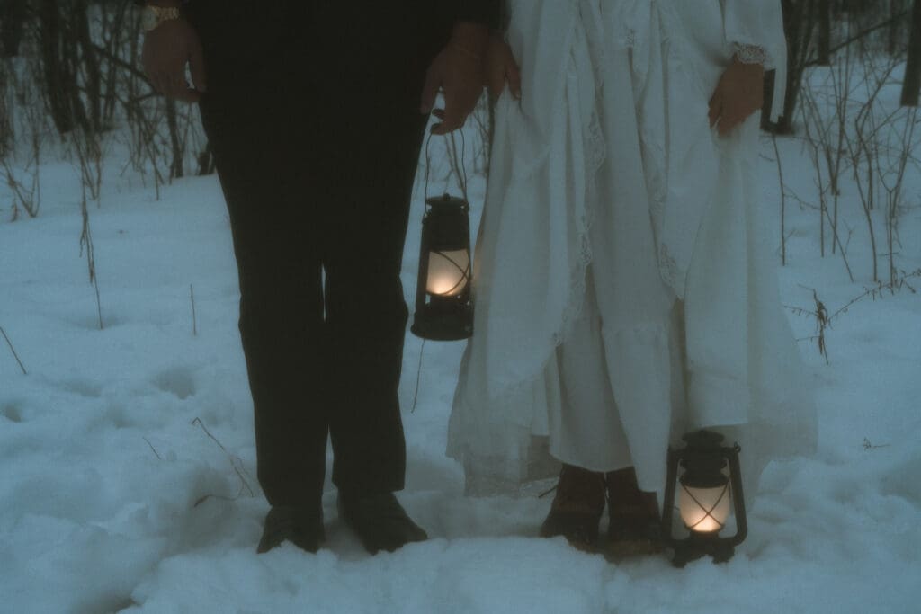 A Catskills winter elopements with Colton and Alexa while sharing a private vow exchange