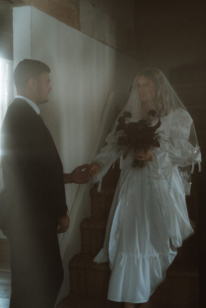 A Catskills winter elopements with Colton and Alexa while sharing a private vow exchange