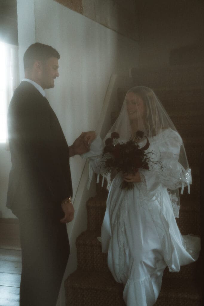 A Catskills winter elopements with Colton and Alexa while sharing a private vow exchange