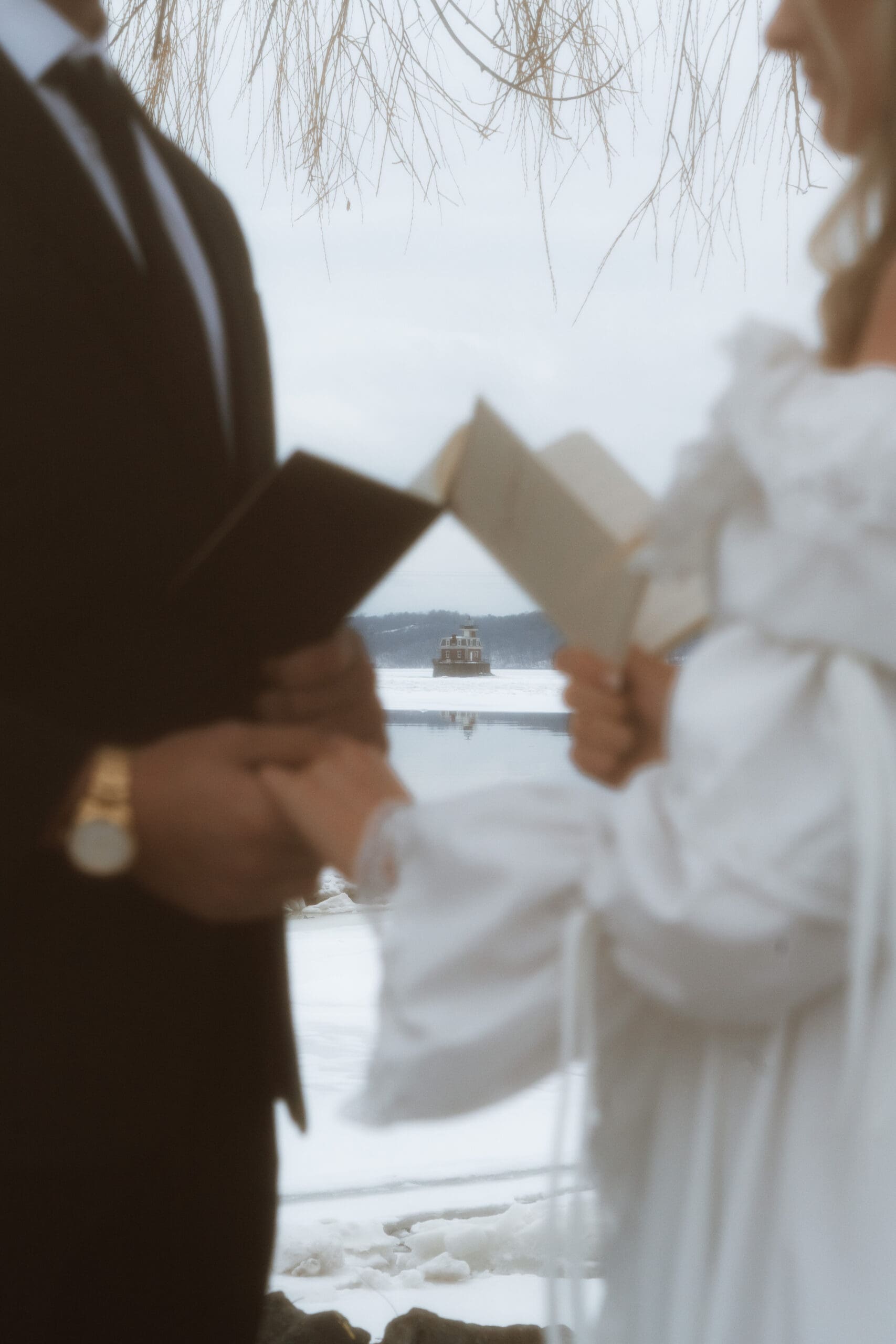 A Catskills winter elopements with Colton and Alexa while sharing a private vow exchange