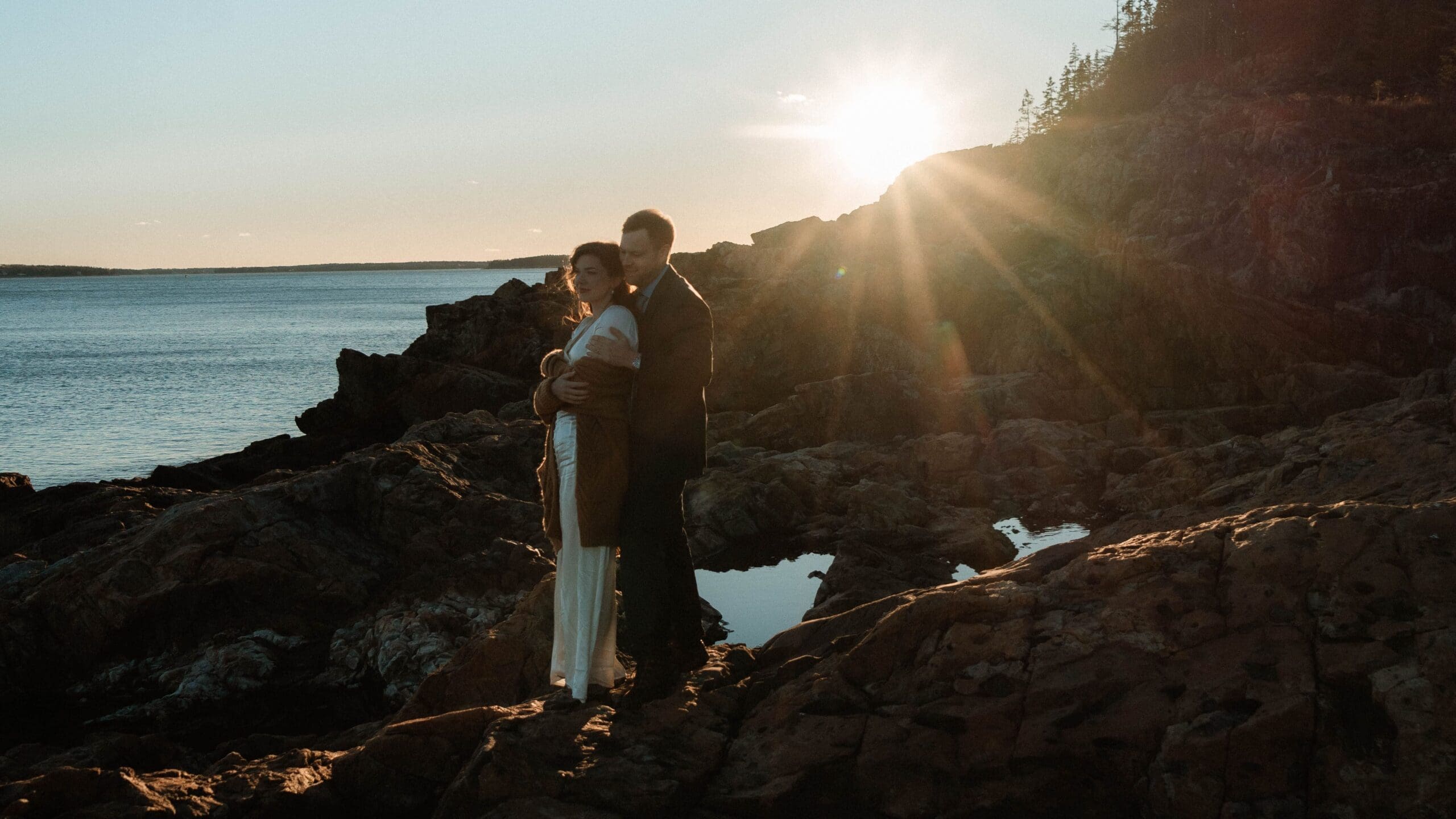An Acadia Fall elopement with Nate and Olivia while sharing a private vow exchange