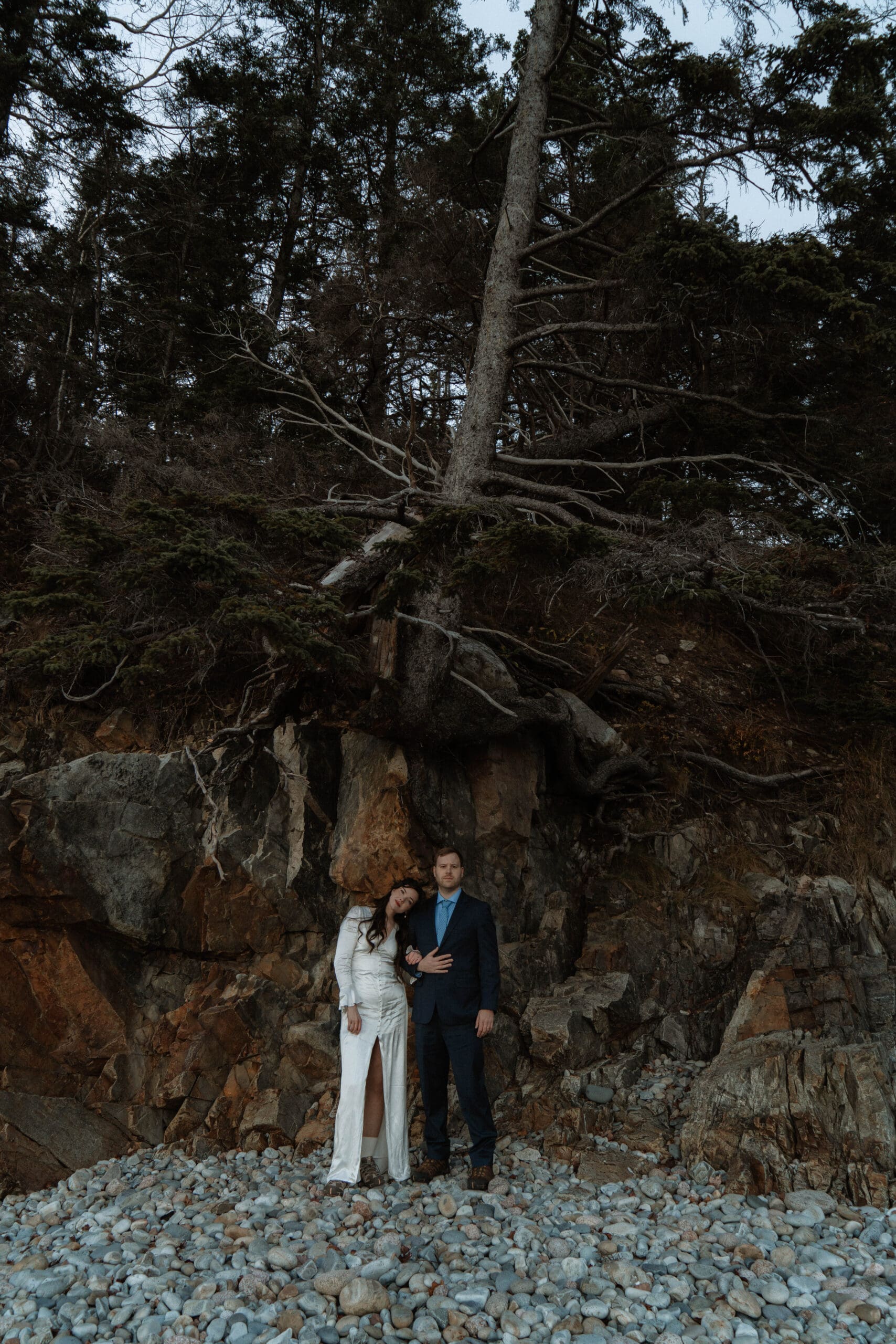 An Acadia Fall elopement with Nate and Olivia while sharing a private vow exchange