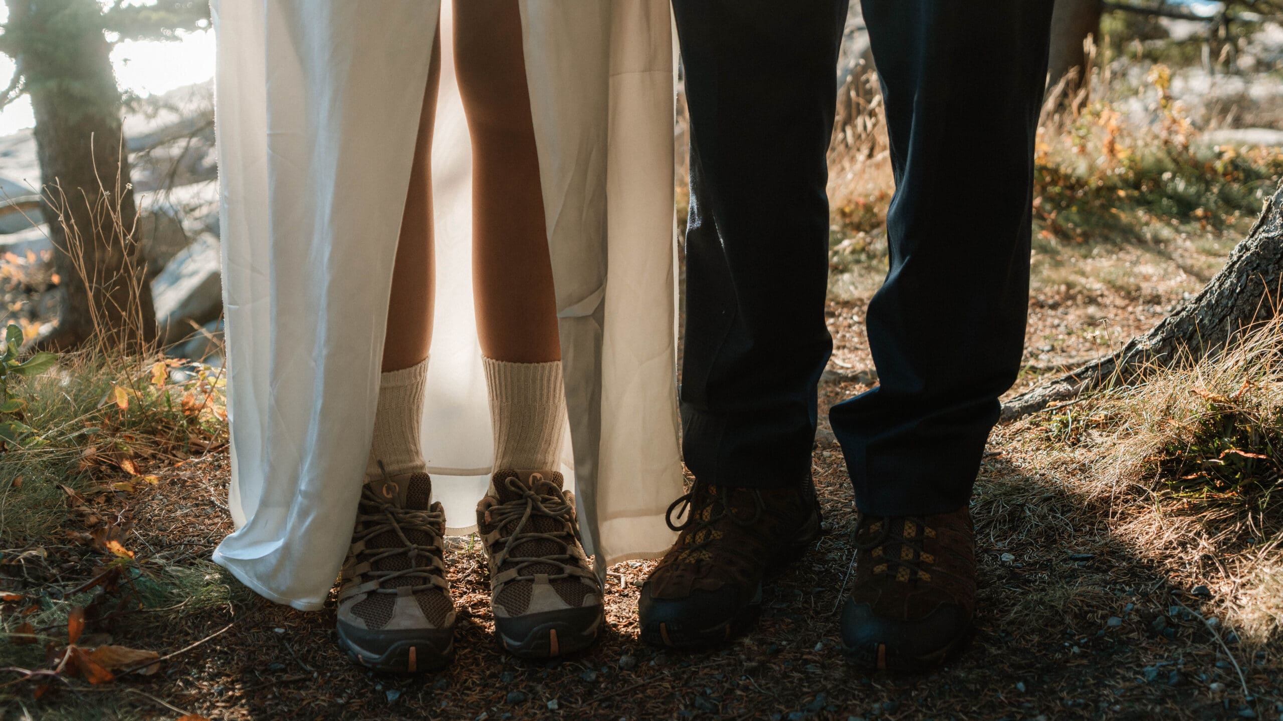 An Acadia Fall elopement with Nate and Olivia while sharing a private vow exchange